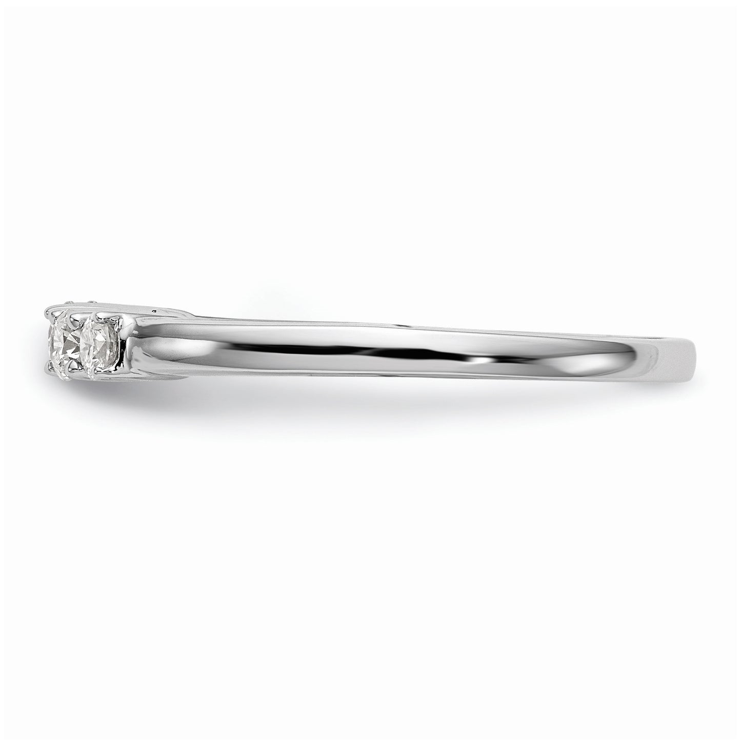 14K White Gold 5-Stone Peg Set Center Semi-mount Diamond Engagement Ring