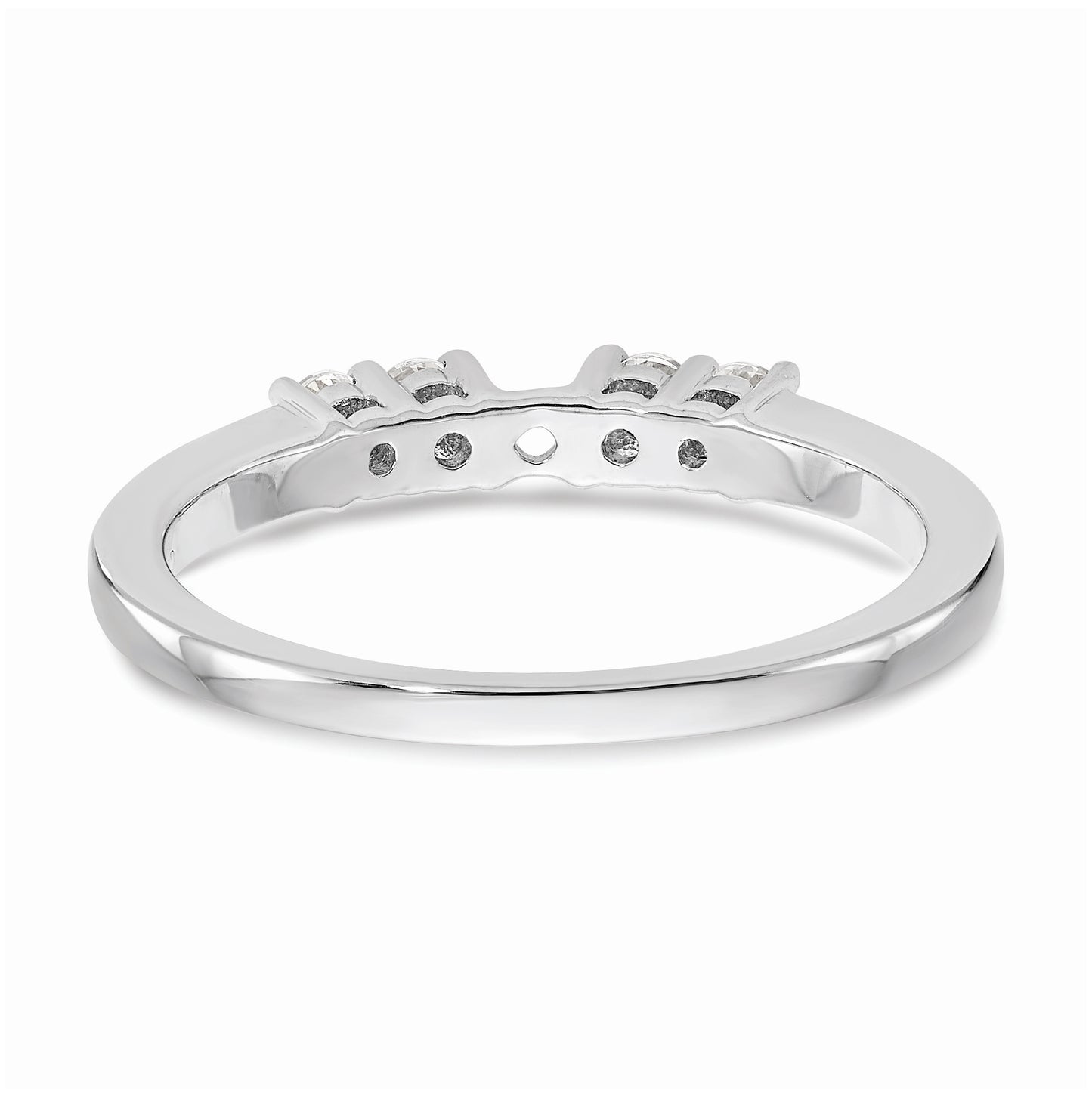 14K White Gold 5-Stone Peg Set Center Semi-mount Diamond Engagement Ring