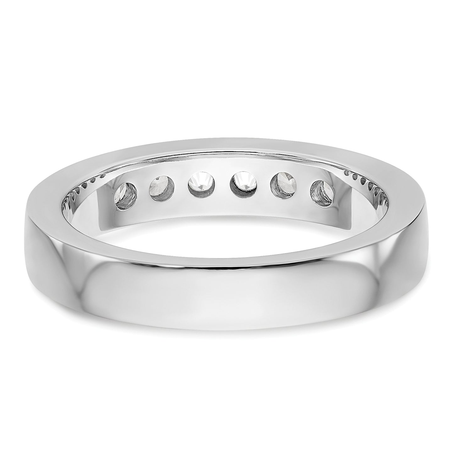 14K White Gold 6-Stone 1/2 carat VS Round Diamond Complete Channel Band