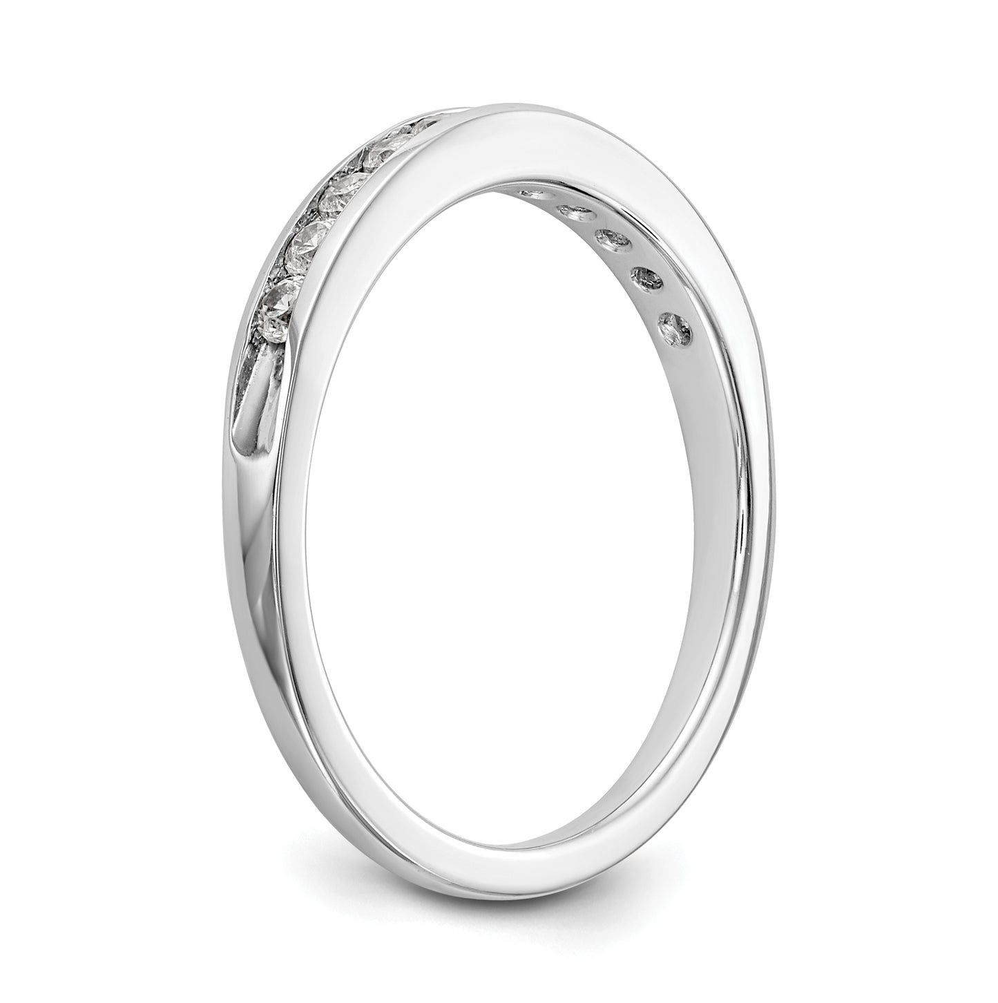 14K White Gold 11-Stone 1/3 carat Complete Round Diamond Channel Band