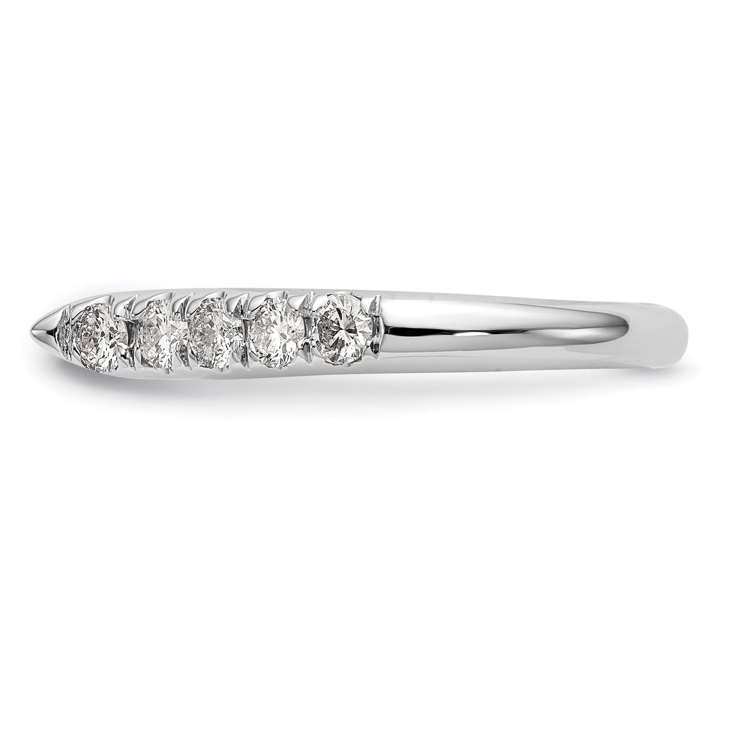 14K White Gold Peg Set 1/2 carat Diamond Semi-mount Engagement Ring, 3.5 to 2.2 mm (tapered)
