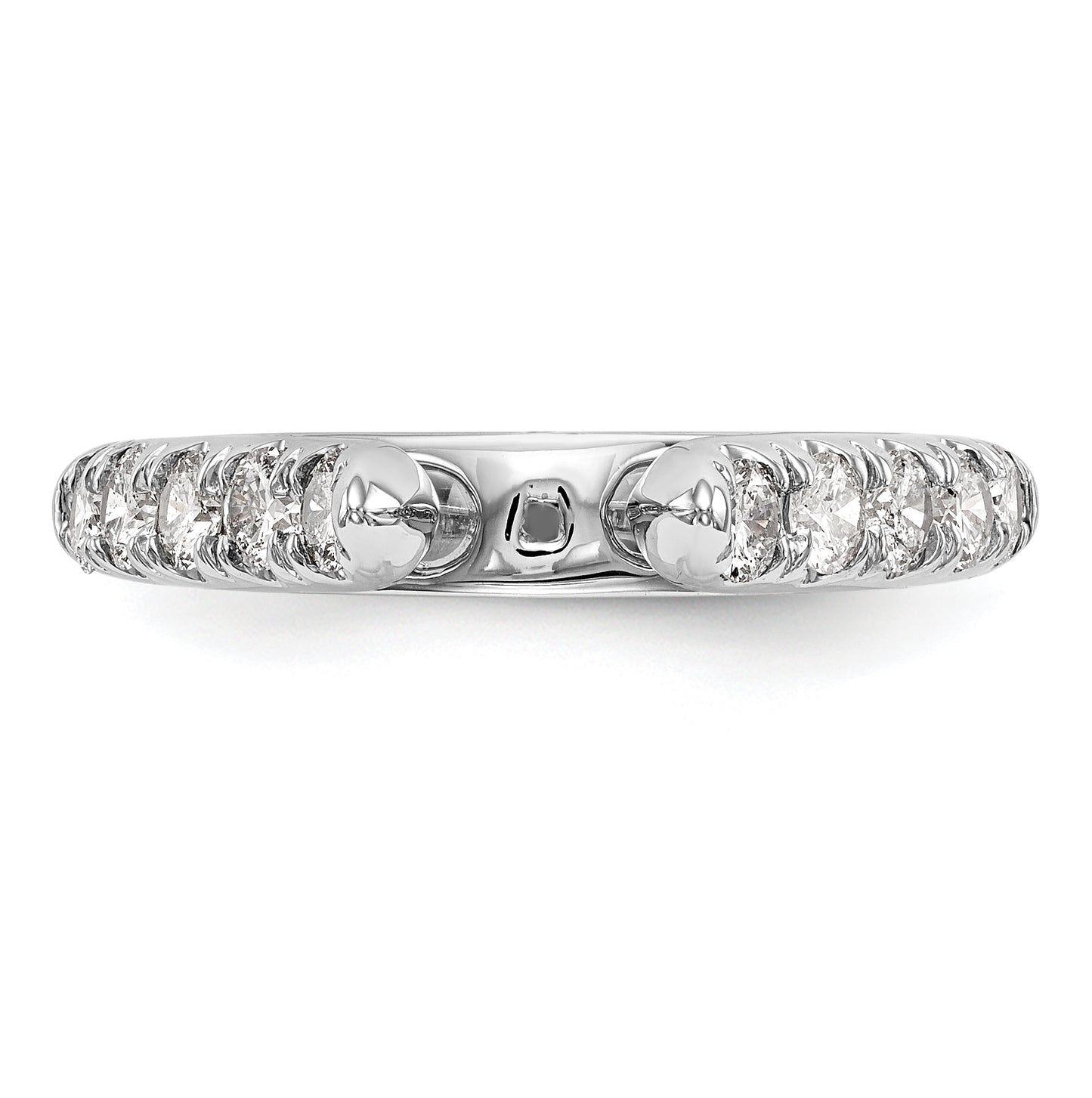 14K White Gold Peg Set 1/2 carat Diamond Semi-mount Engagement Ring, 3.5 to 2.2 mm (tapered)