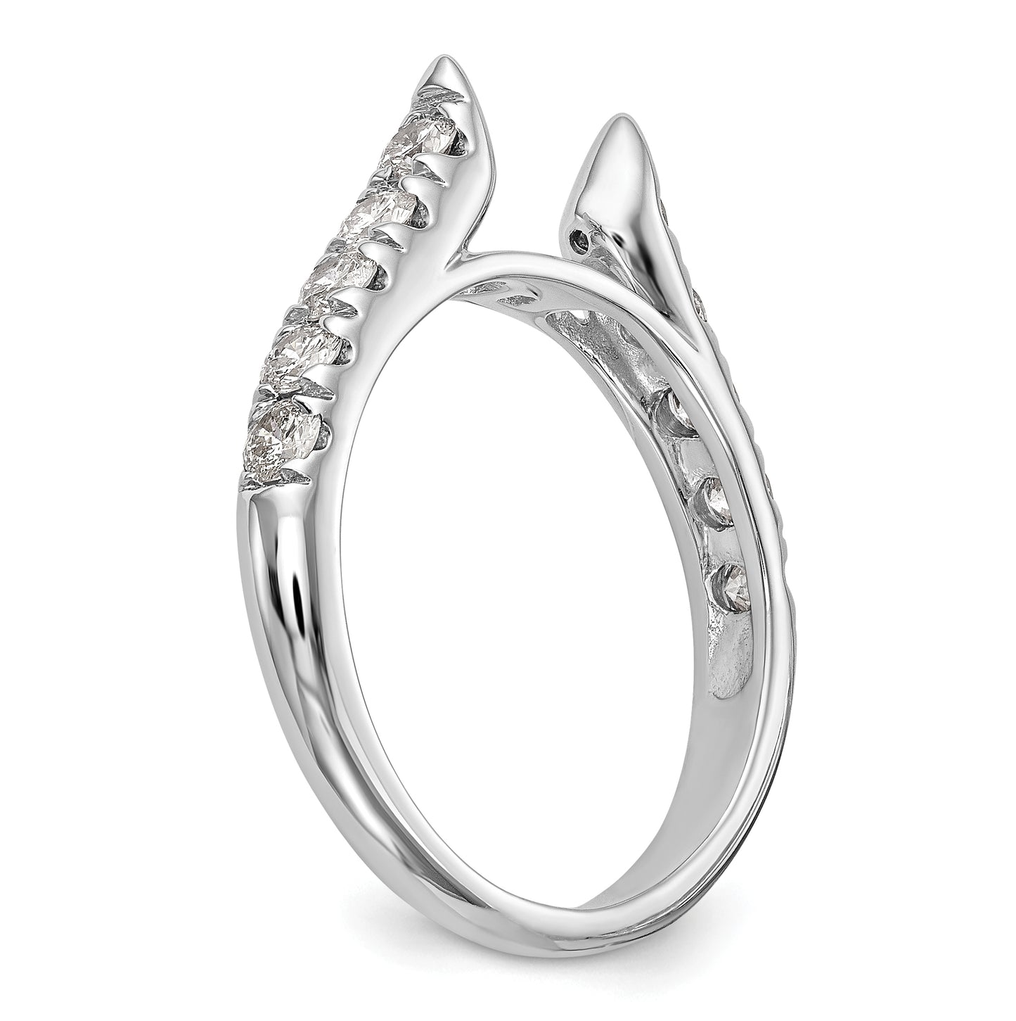 14K White Gold Peg Set 1/2 carat Diamond Semi-mount Engagement Ring, 3.5 to 2.2 mm (tapered)