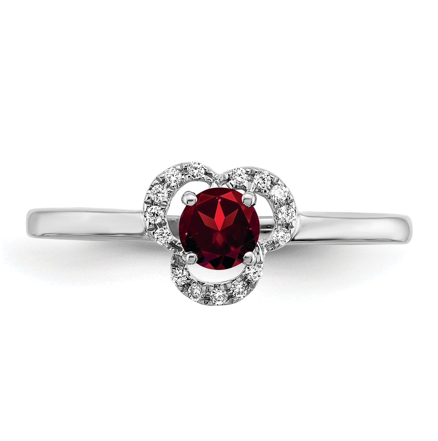 10k White Gold Garnet and Diamond Ring