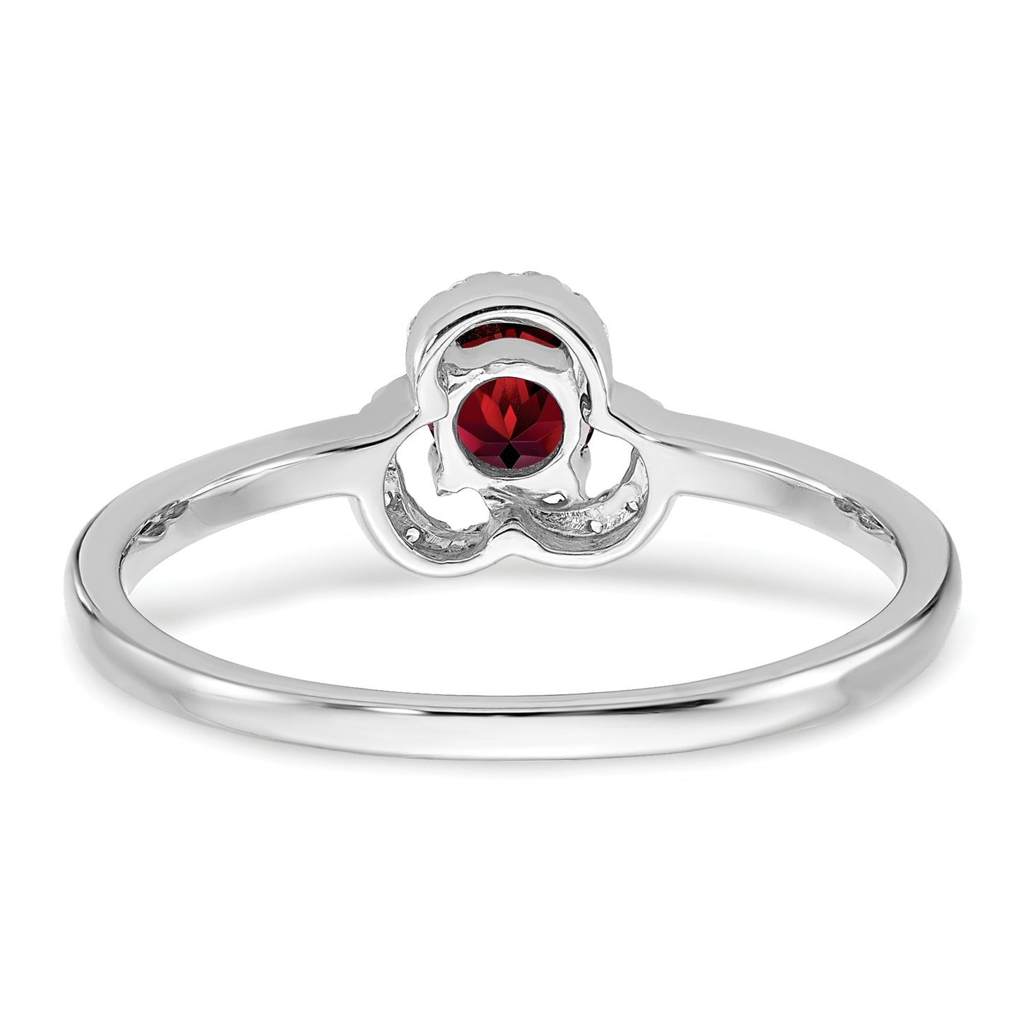 10k White Gold Garnet and Diamond Ring