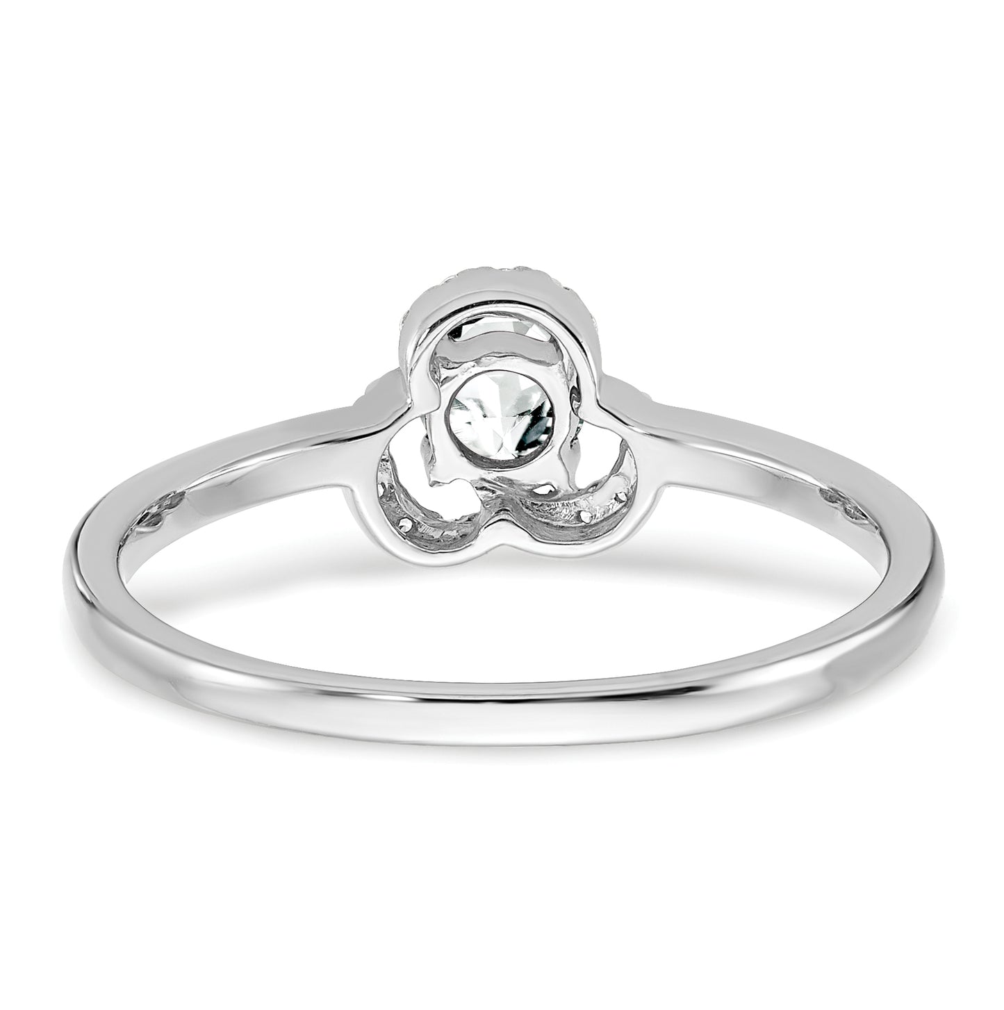 10k White Gold White Topaz and Diamond Ring