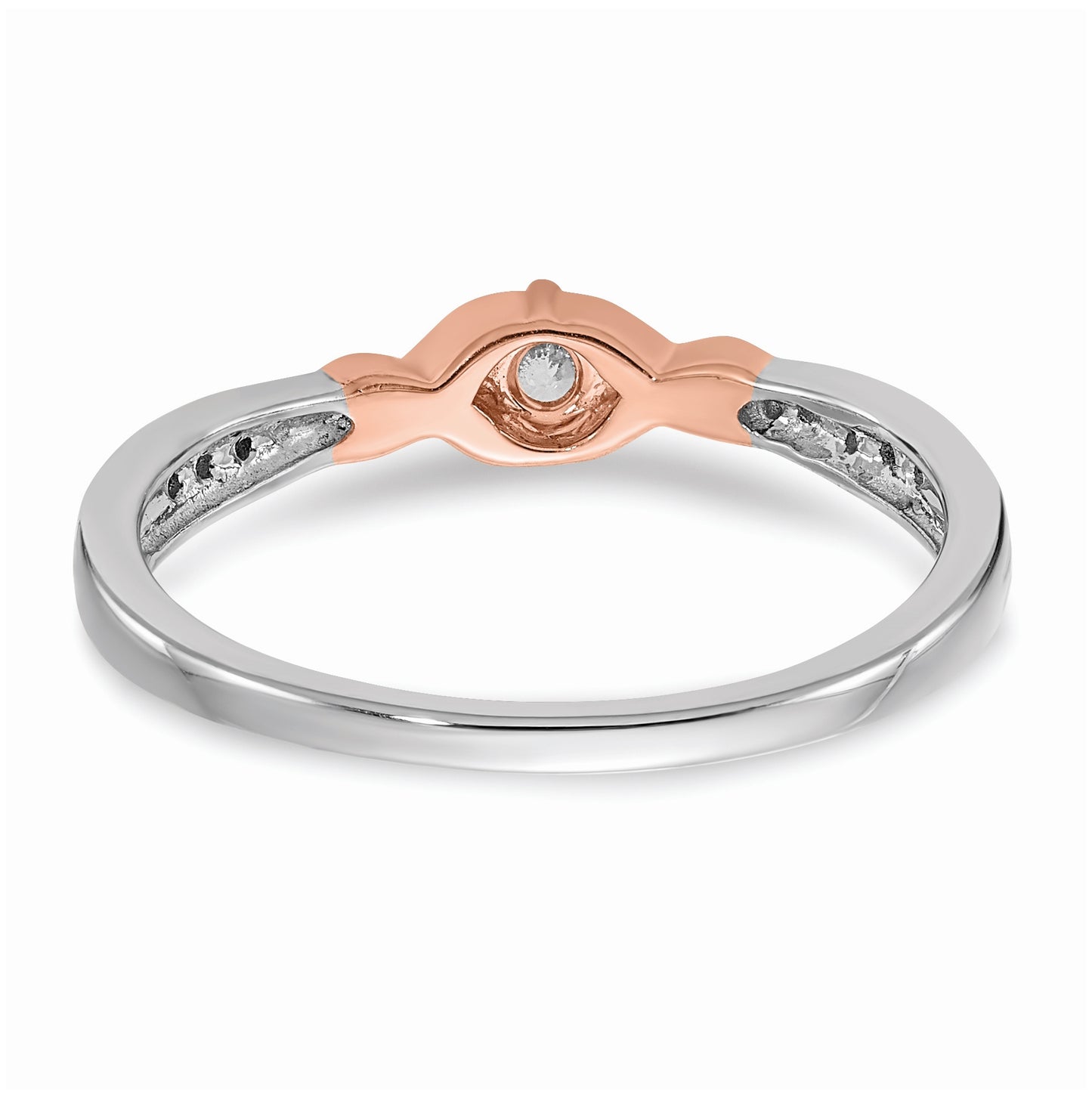 First Promise 14k White and Rose Gold 1/10 carat Round Diamond Complete Promise/Engagement Ring