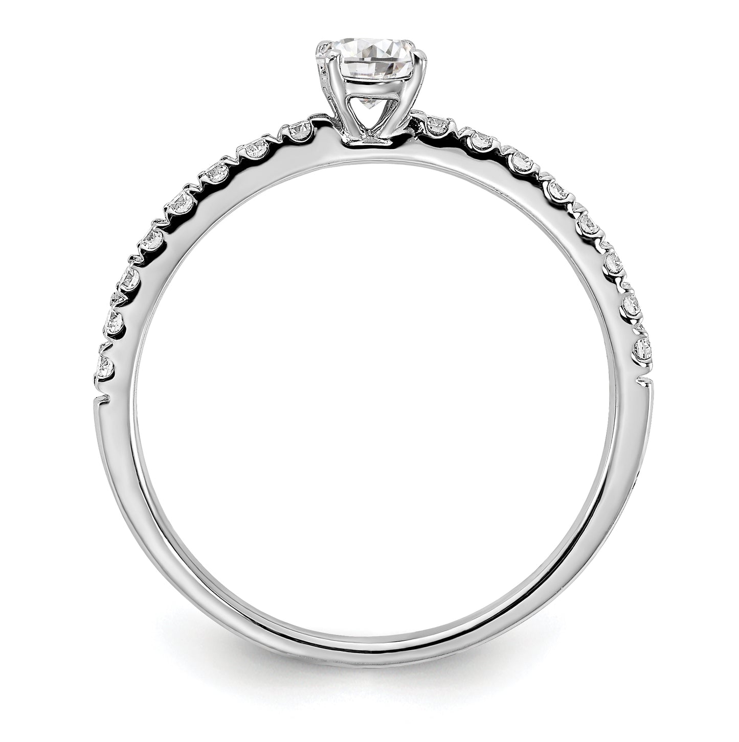 14K White Gold Lab Grown Diamond VS DEF 1/4 ctw Engagement Ring Semi