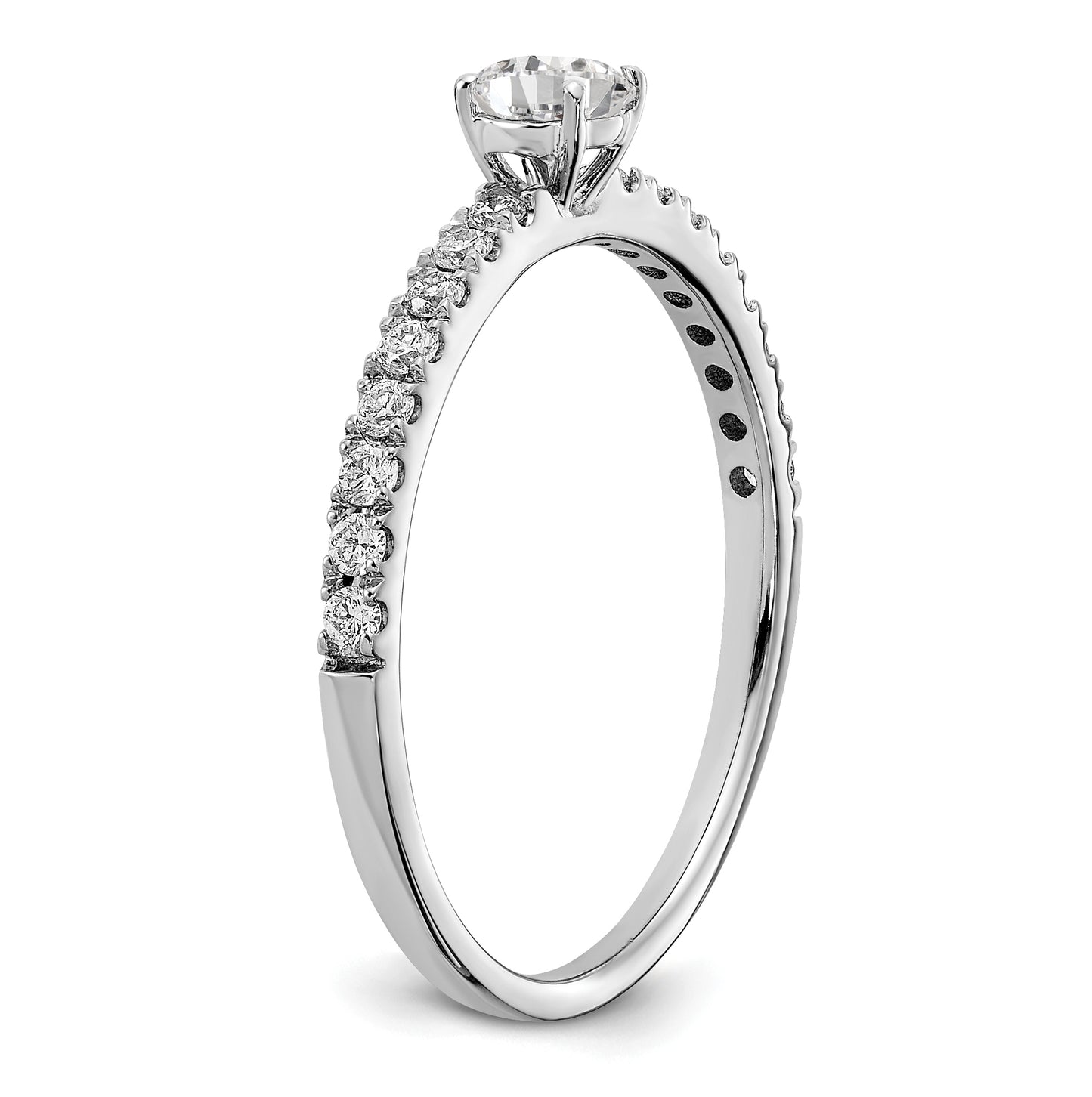 14K White Gold Lab Grown Diamond VS DEF 1/4 ctw Engagement Ring Semi