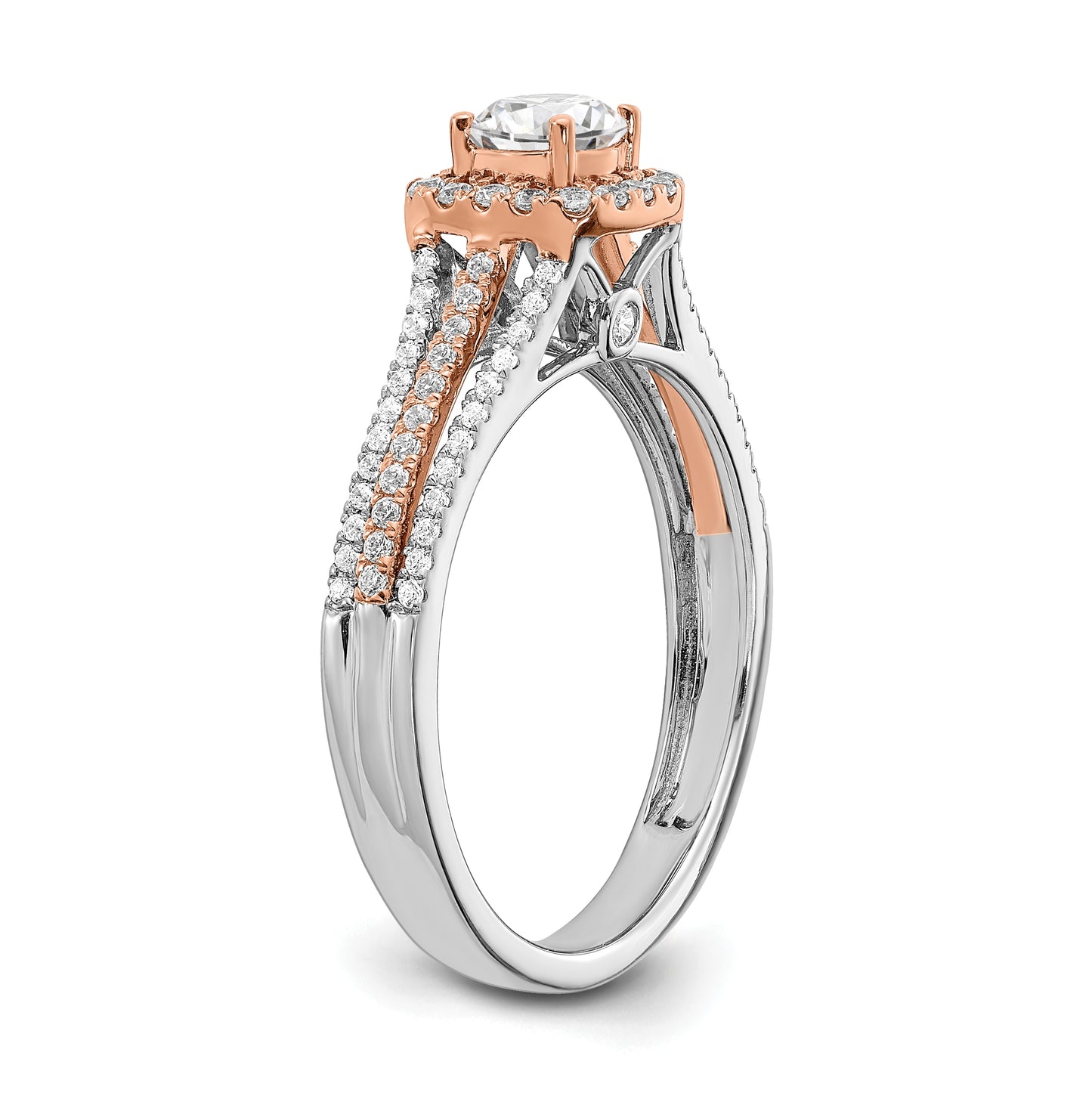 14k White & Rose Gold Diamond Semi-mount Engagement Ring