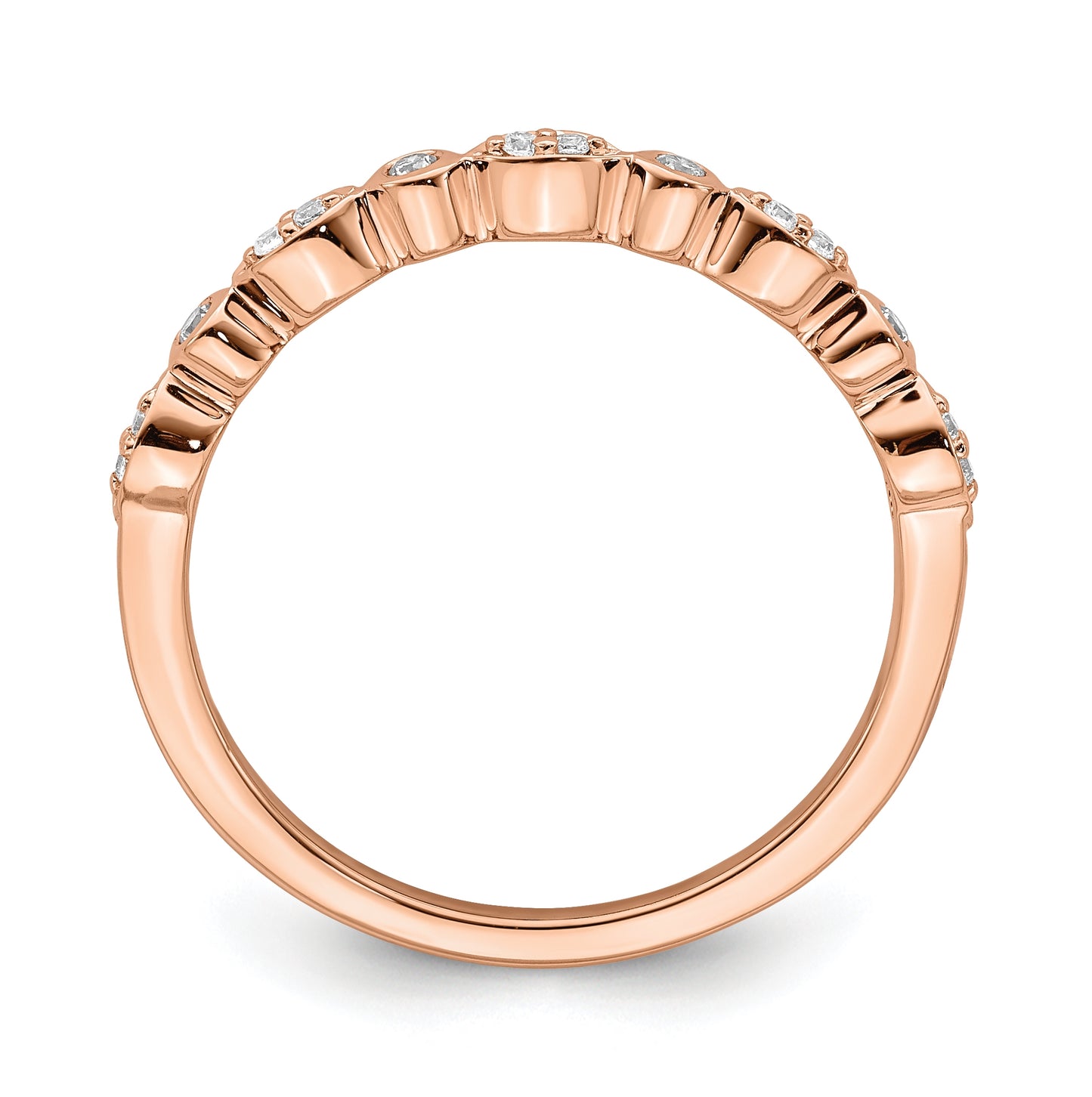 Blooming Bridal 14k Rose Gold 1/5 carat Diamond Set of 2 Complete Wedding Bands