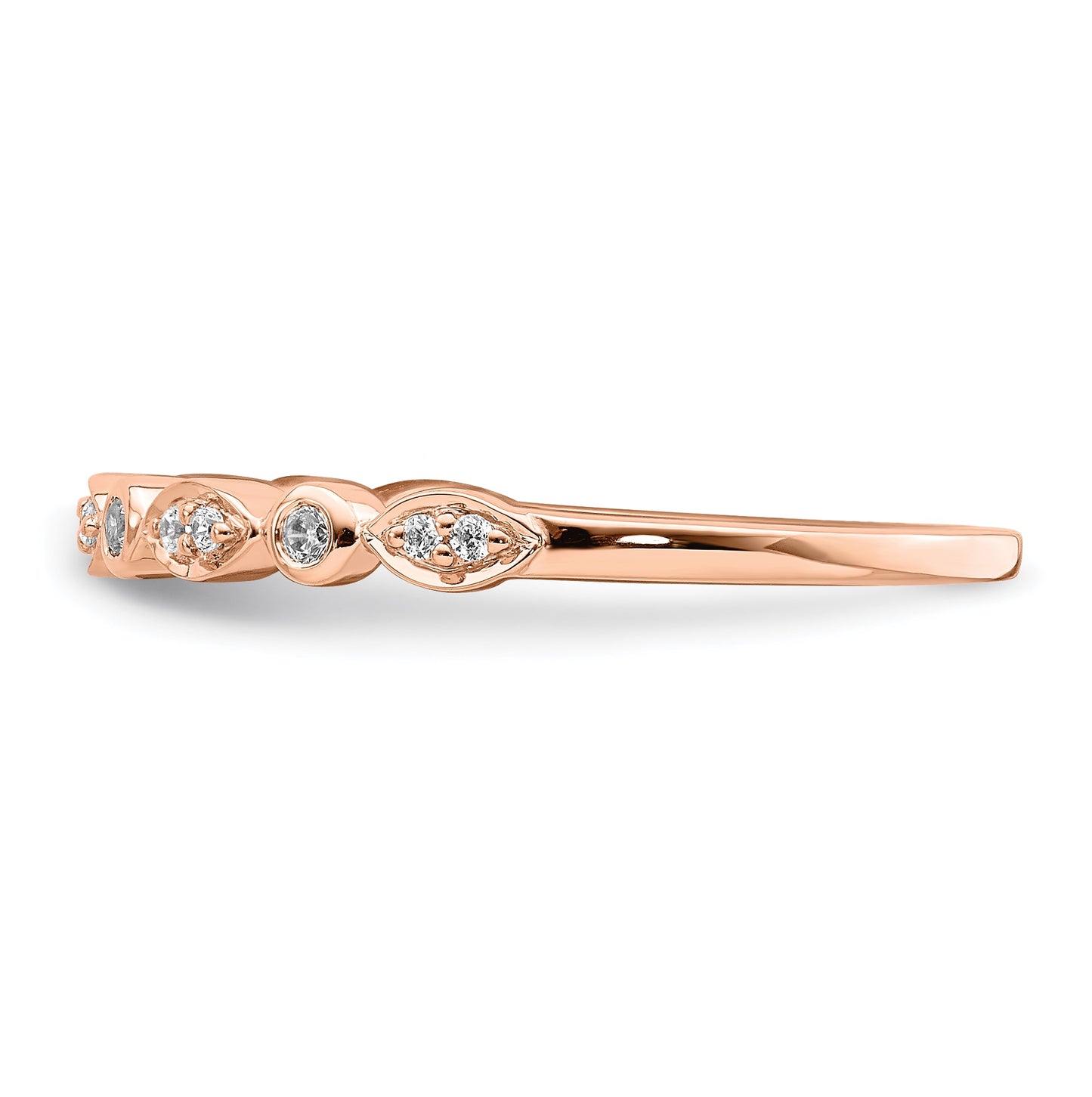 Blooming Bridal 14k Rose Gold 1/5 carat Diamond Set of 2 Complete Wedding Bands