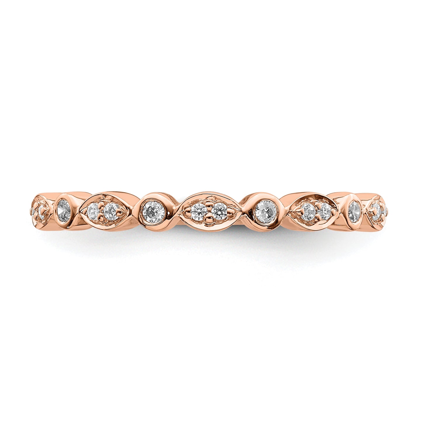Blooming Bridal 14k Rose Gold 1/5 carat Diamond Set of 2 Complete Wedding Bands