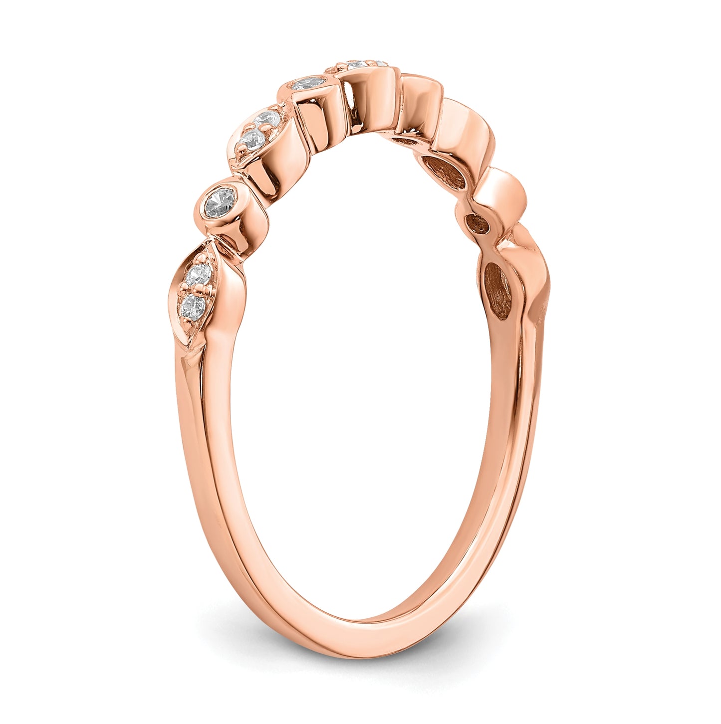 Blooming Bridal 14k Rose Gold 1/5 carat Diamond Set of 2 Complete Wedding Bands