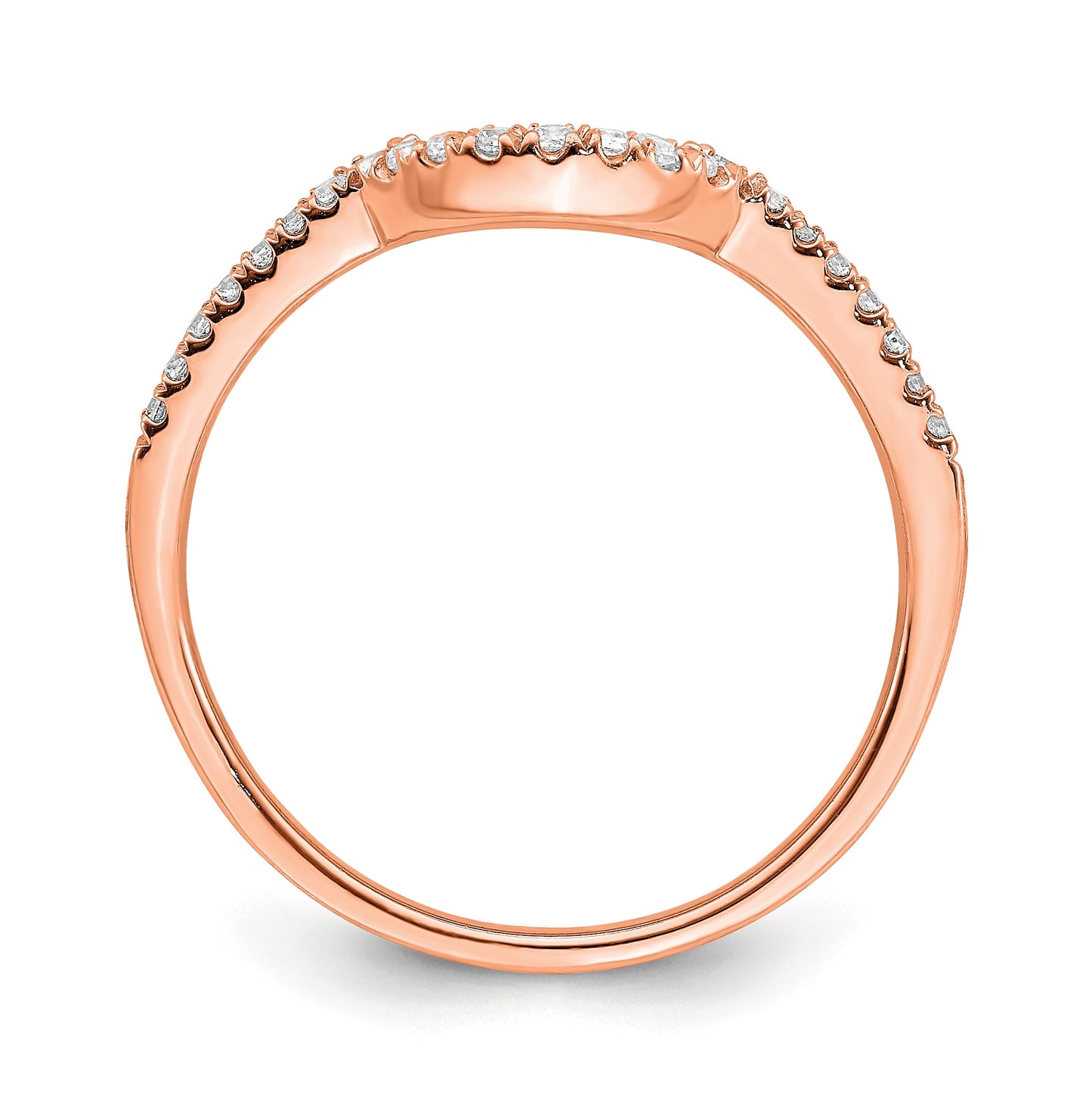 Blooming Bridal 14k Rose Gold 1/8 carat Diamond Contoured Complete Wedding Band
