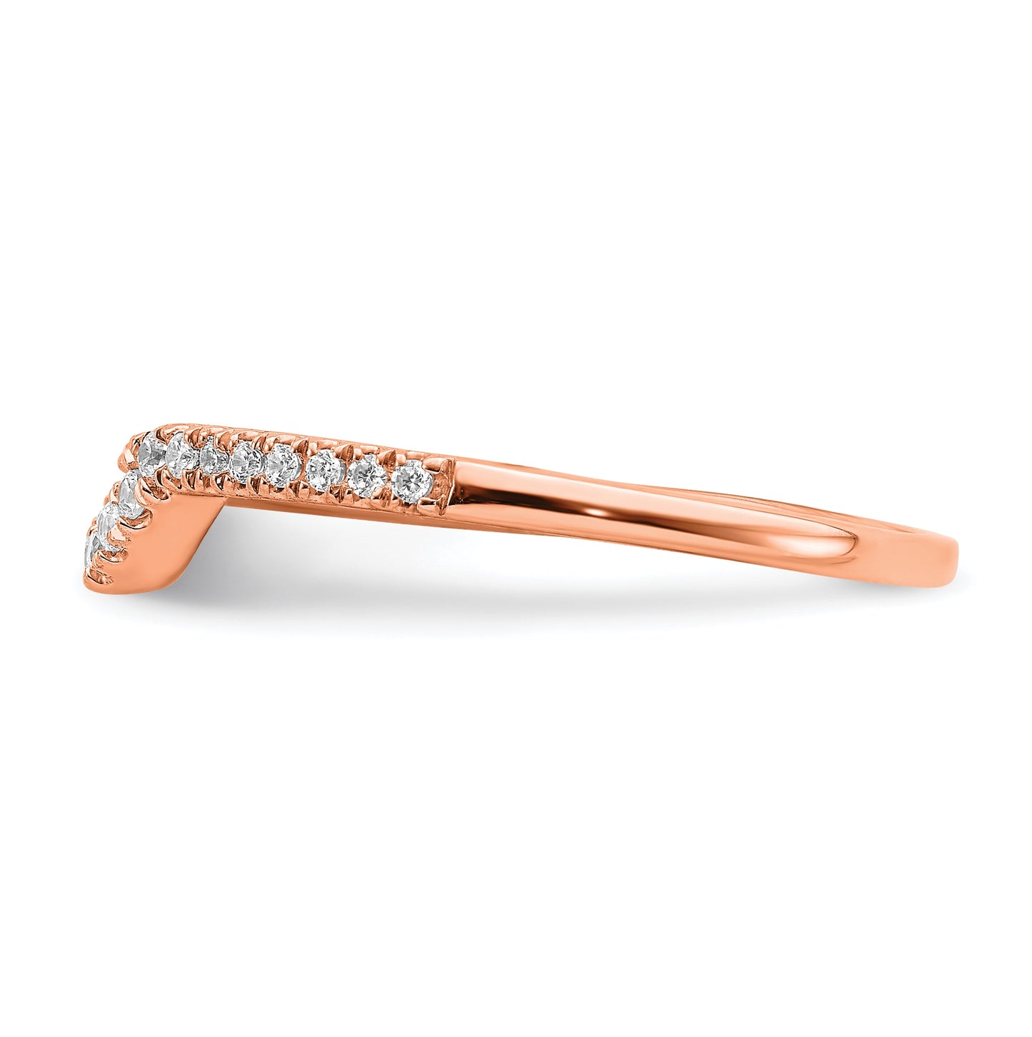 Blooming Bridal 14k Rose Gold 1/8 carat Diamond Contoured Complete Wedding Band