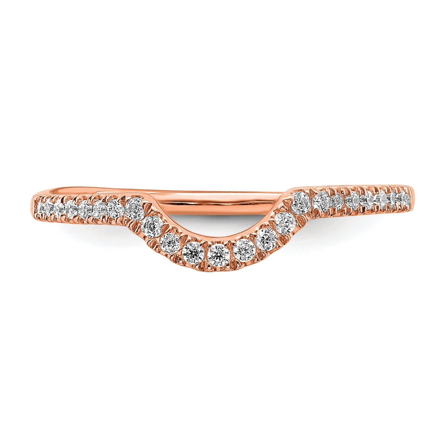 Blooming Bridal 14k Rose Gold 1/8 carat Diamond Contoured Complete Wedding Band