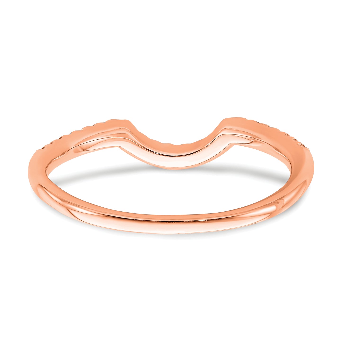 Blooming Bridal 14k Rose Gold 1/8 carat Diamond Contoured Complete Wedding Band