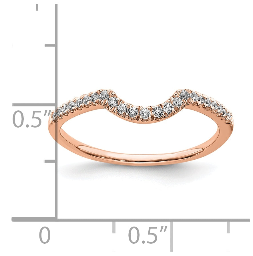 Blooming Bridal 14k Rose Gold 1/8 carat Diamond Contoured Complete Wedding Band