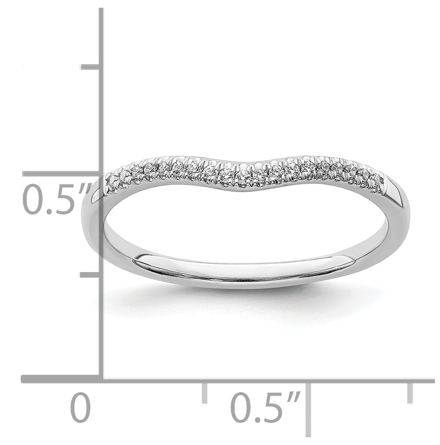 Blooming Bridal 14k White Gold 1/15 carat Diamond Contoured Complete Wedding Band