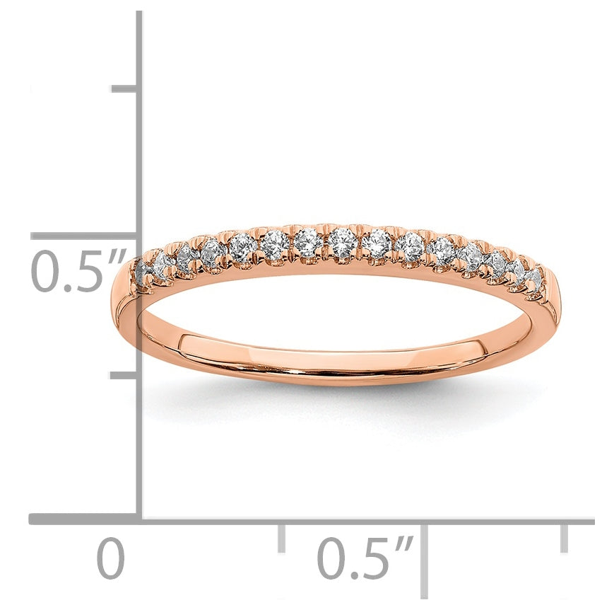14k Rose Gold 1/8 carat Complete Diamond Wedding Band