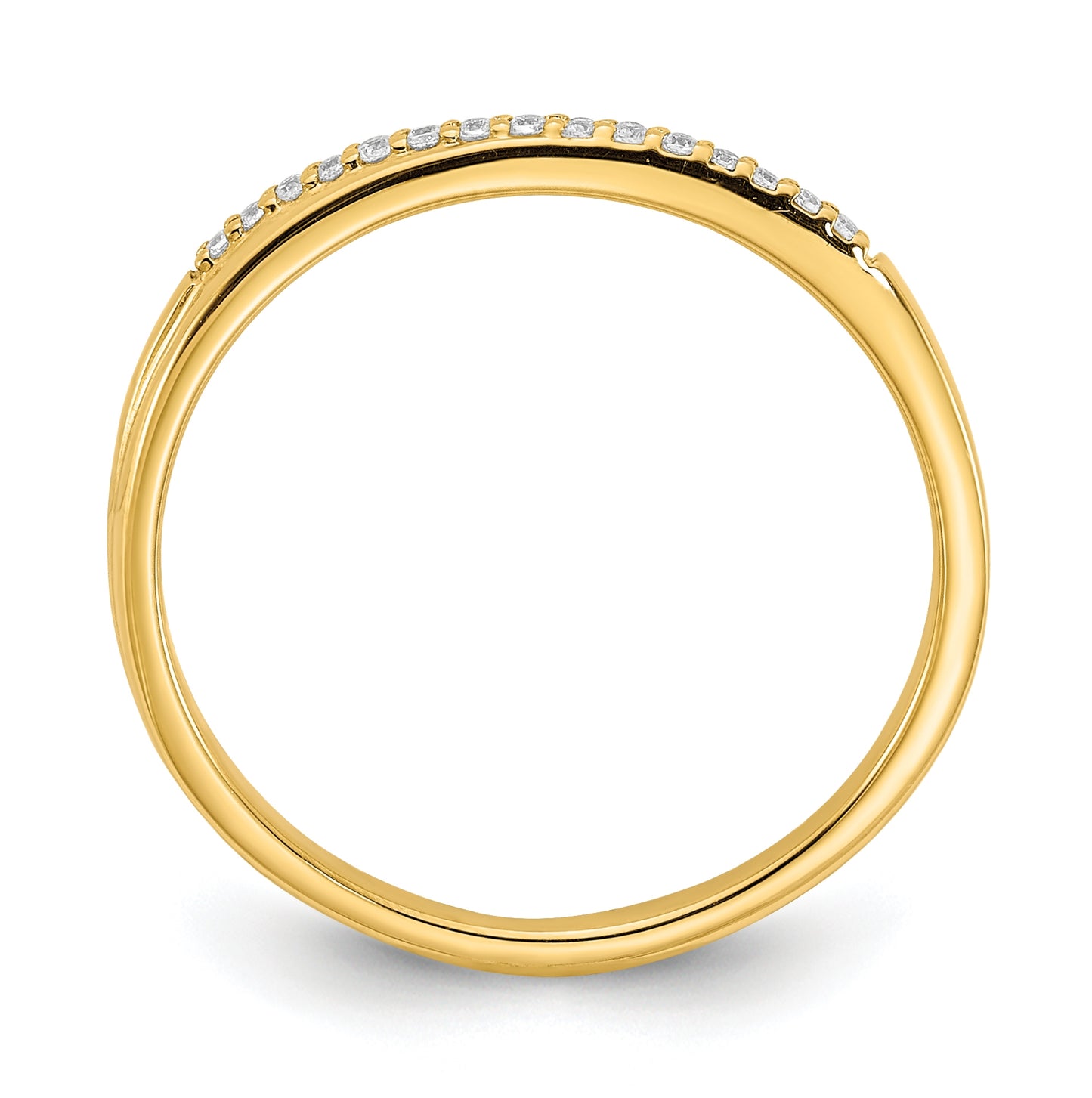 10k Yellow Gold 1/20 carat Diamond Contoured Complete Wedding Band