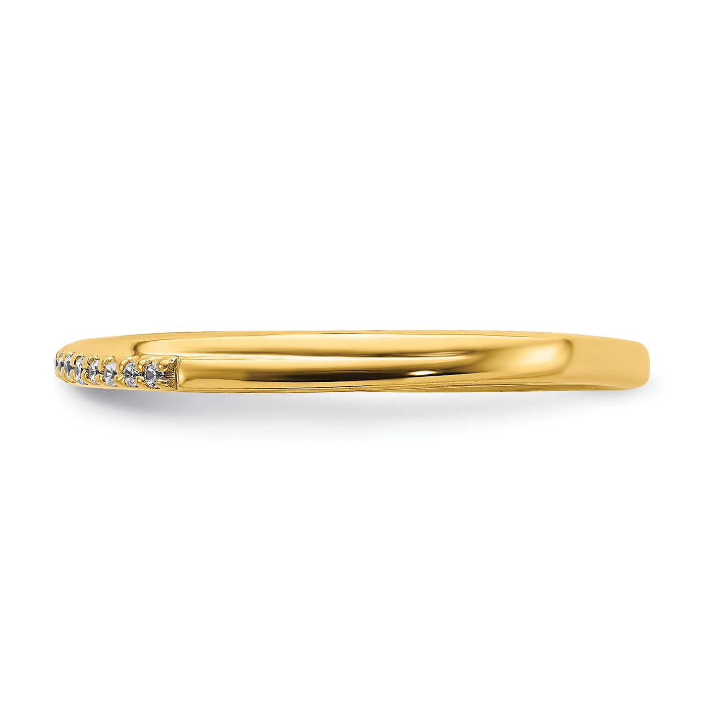 10k Yellow Gold 1/20 carat Diamond Contoured Complete Wedding Band