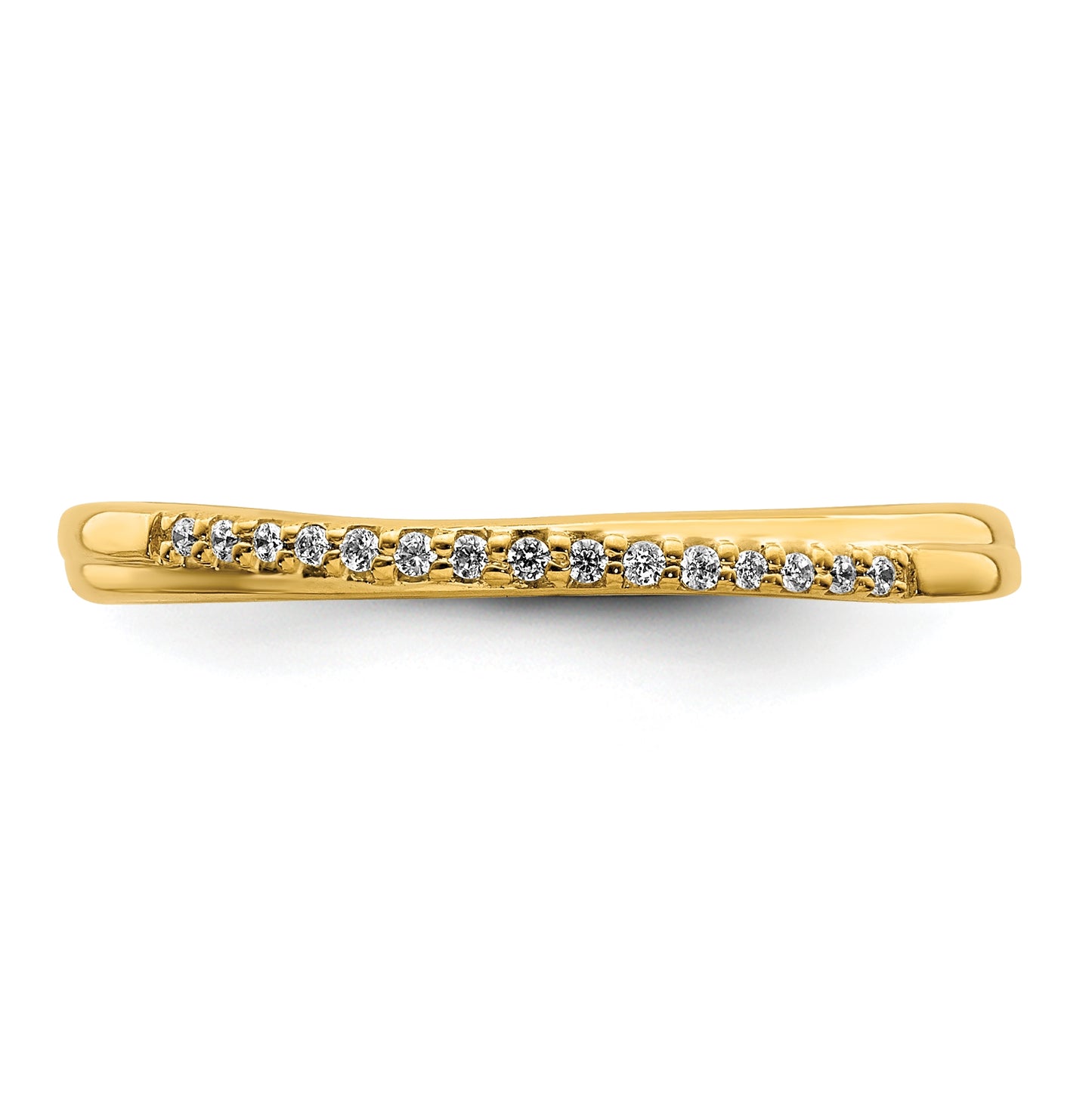 10k Yellow Gold 1/20 carat Diamond Contoured Complete Wedding Band