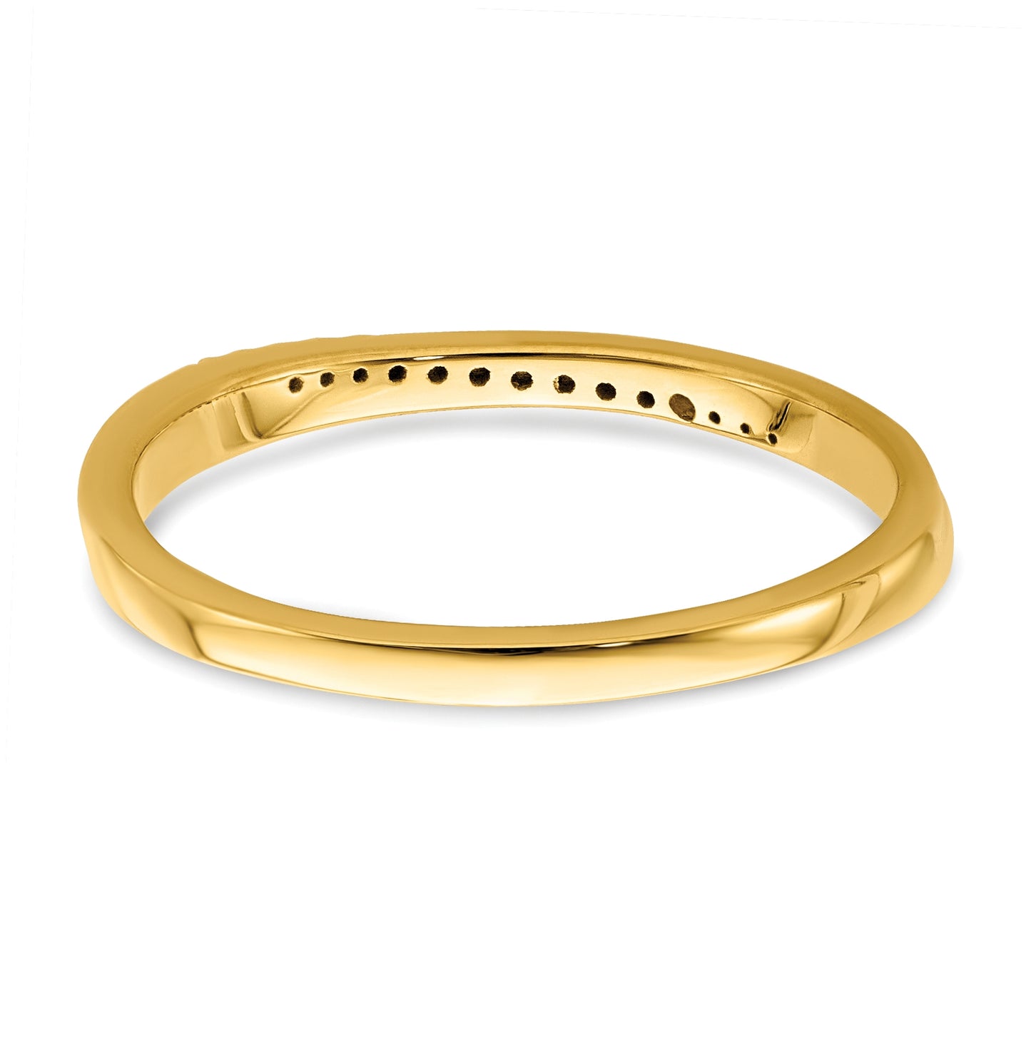 10k Yellow Gold 1/20 carat Diamond Contoured Complete Wedding Band