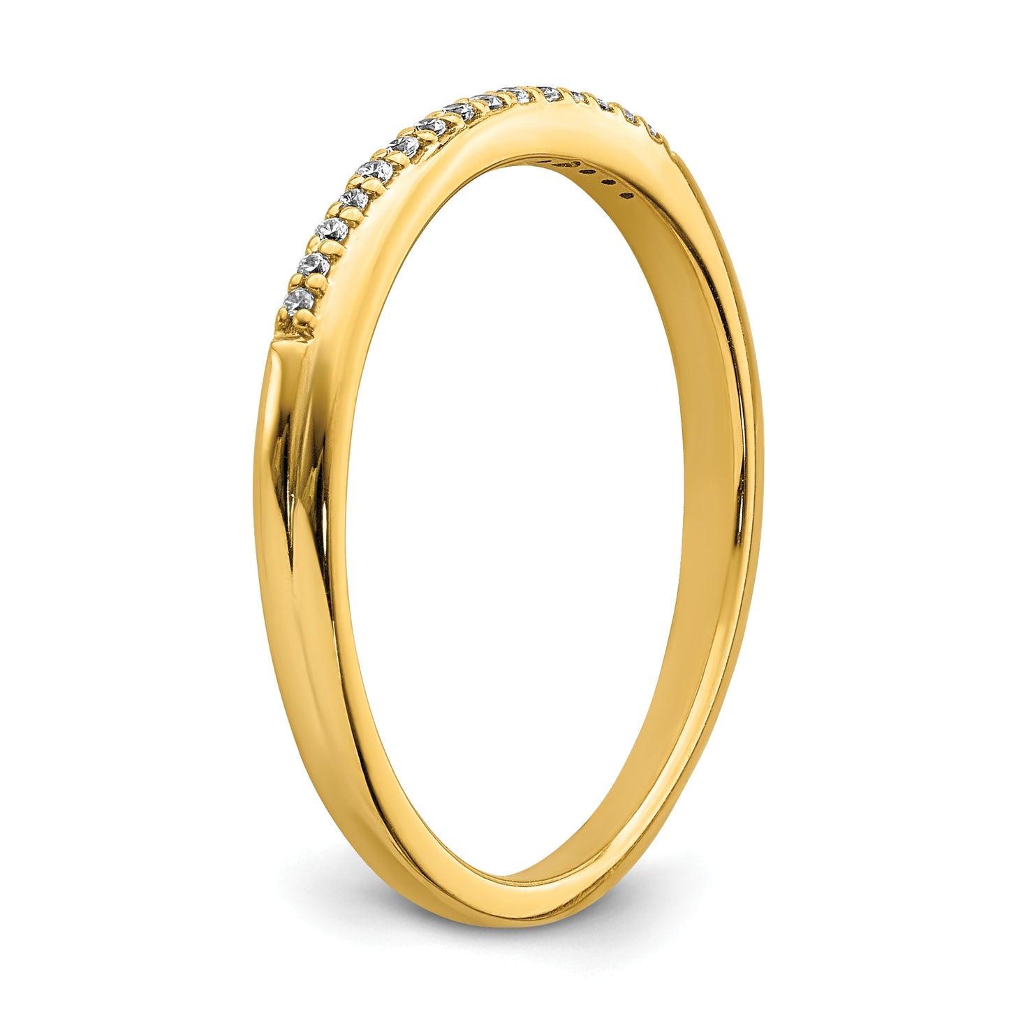 10k Yellow Gold 1/20 carat Diamond Contoured Complete Wedding Band
