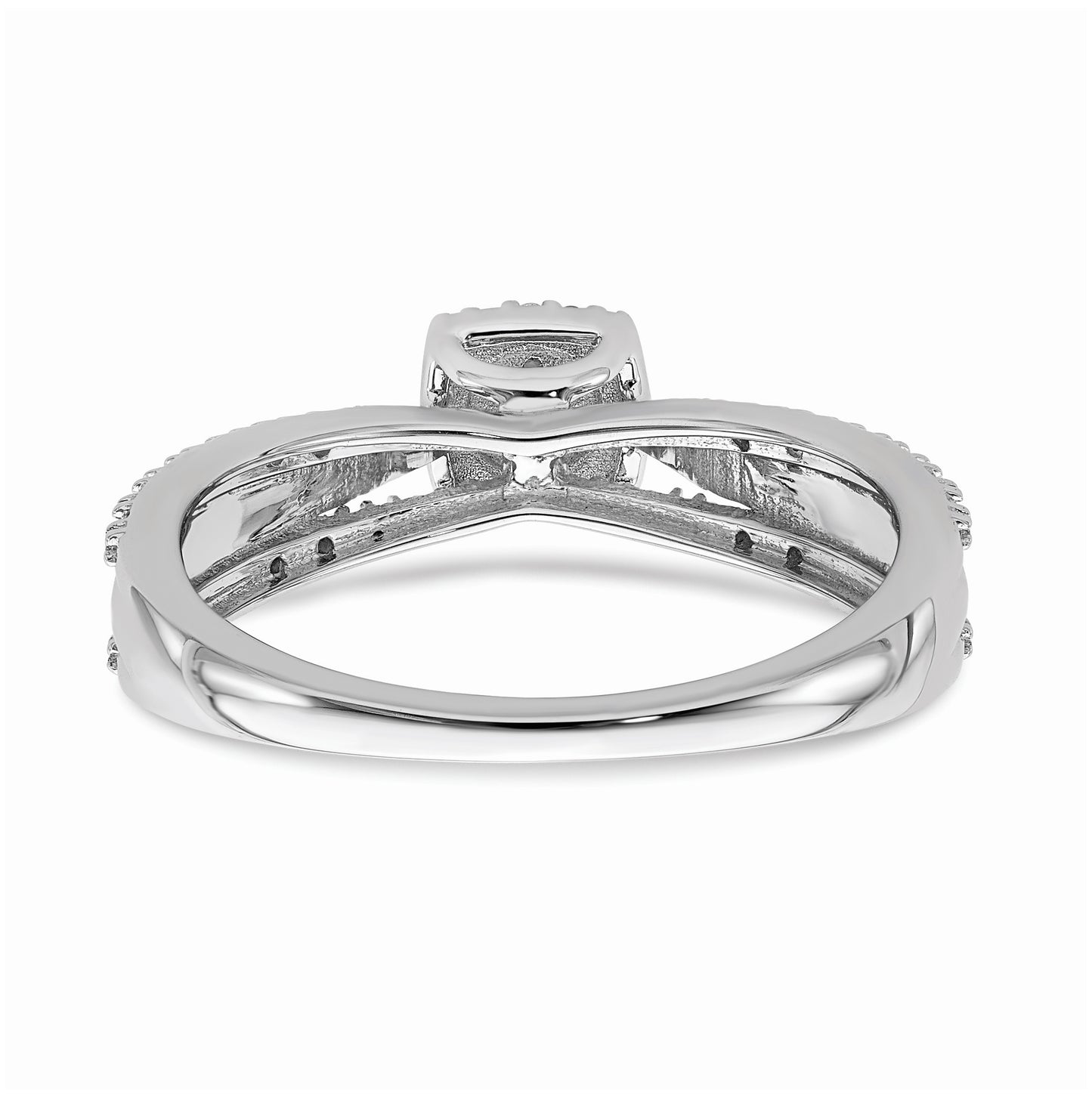 10k White Gold Halo Cluster 1/8 carat Diamond Complete Engagement Ring