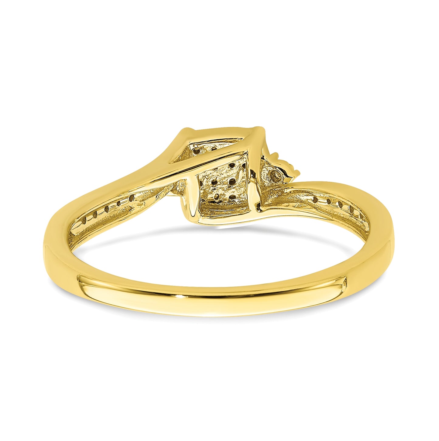 10k Yellow Gold Diamond Cluster Engagement Ring