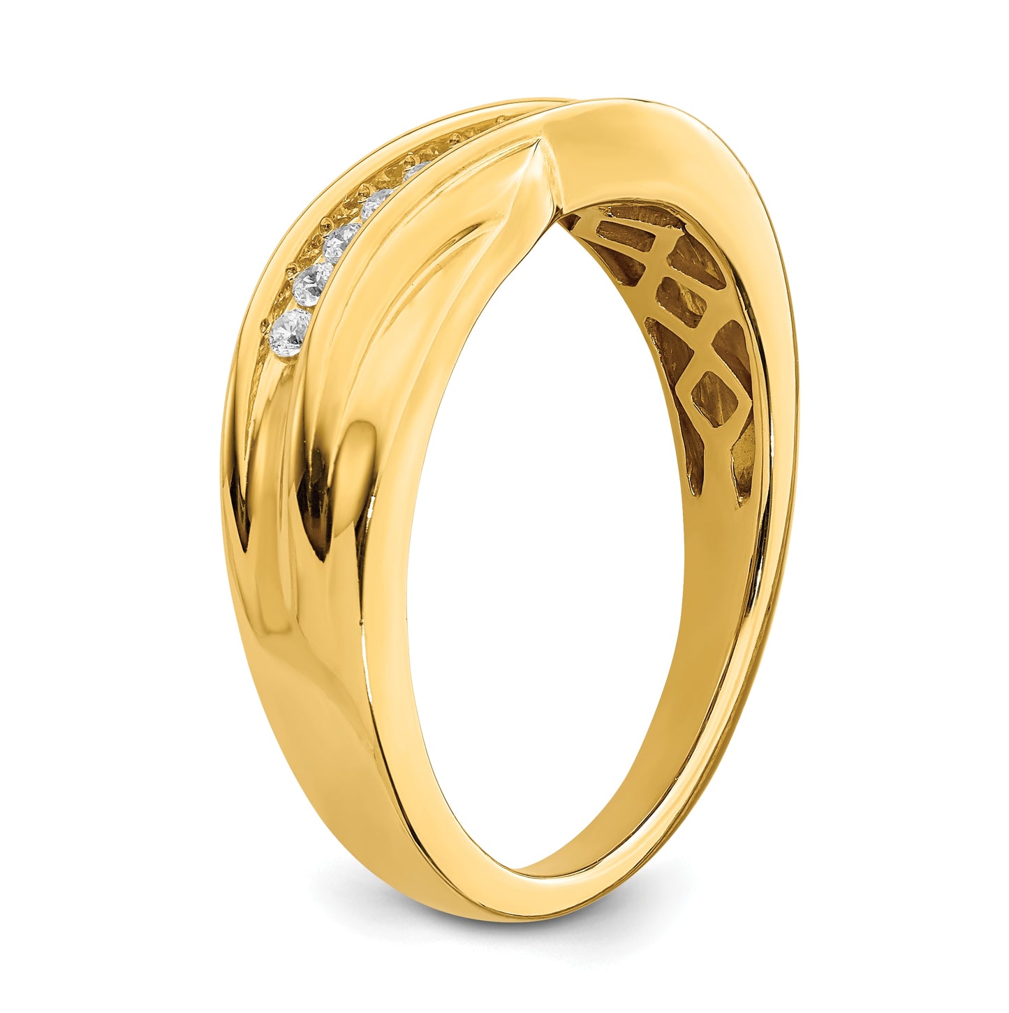 14K Yellow Gold 1/6 carat Diamond Complete Men's Band