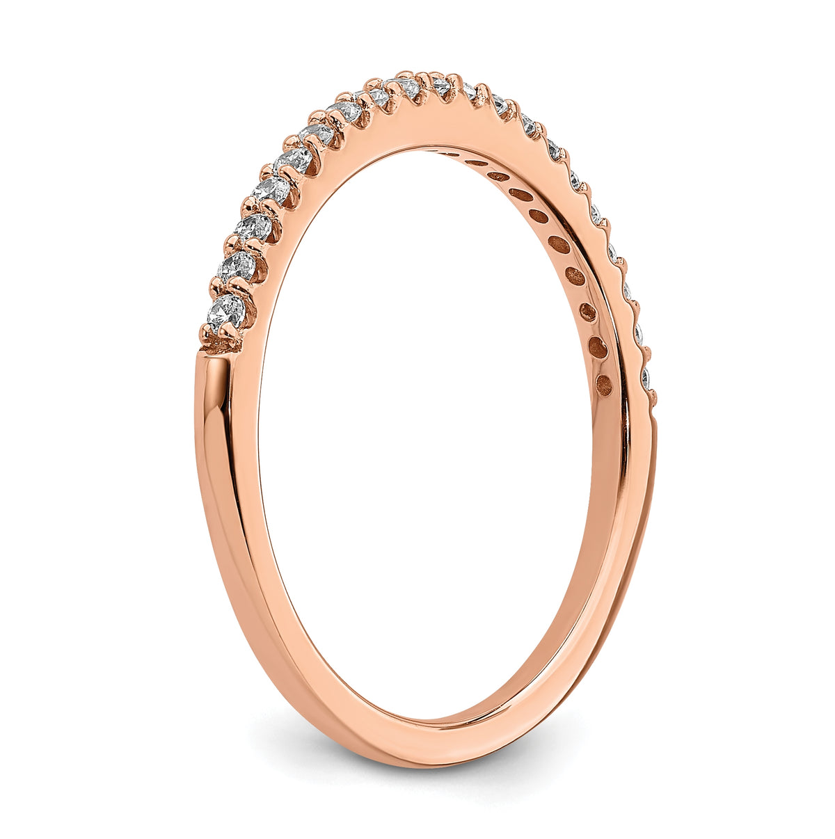 14k Rose Gold 1/5 carat Diamond Complete Wedding Band