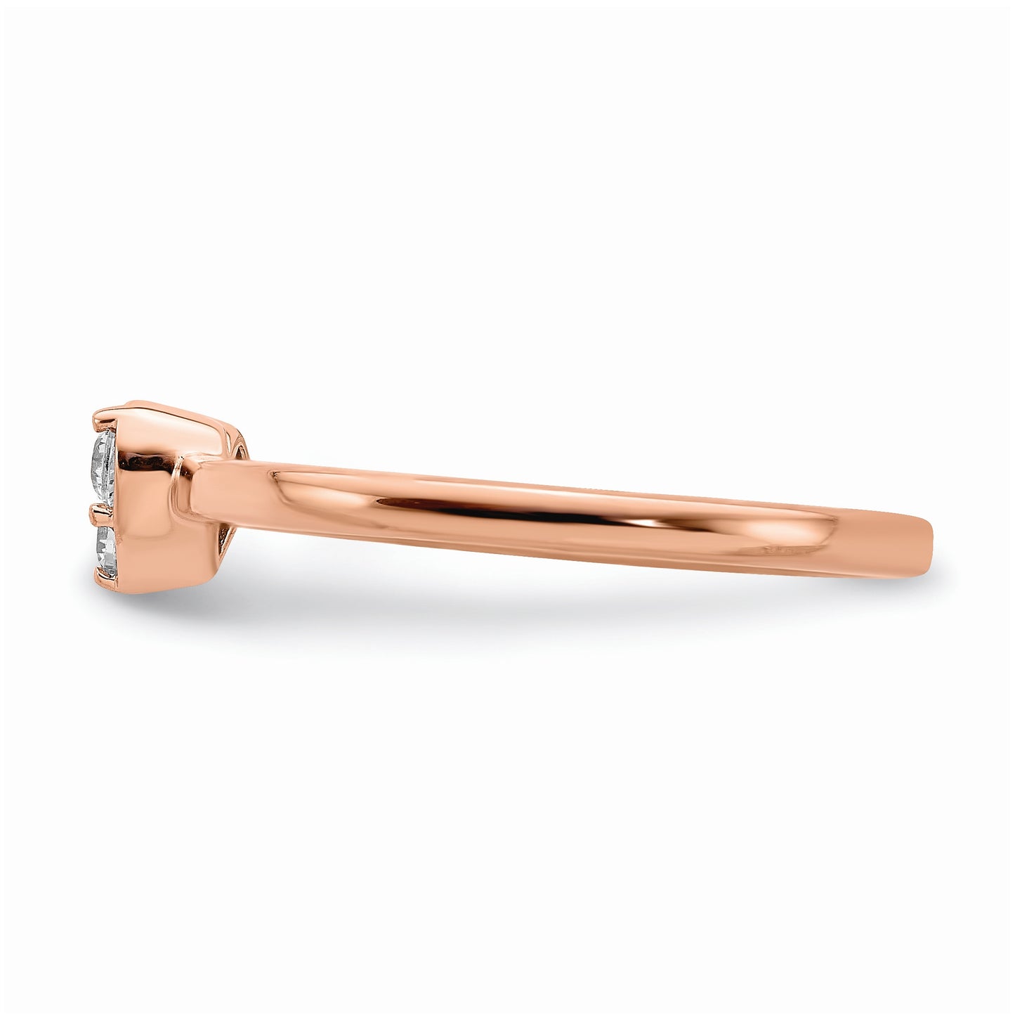 First Promise 14k Rose Gold Heart 1/8 carat Round Diamond Complete Promise/Engagement Ring