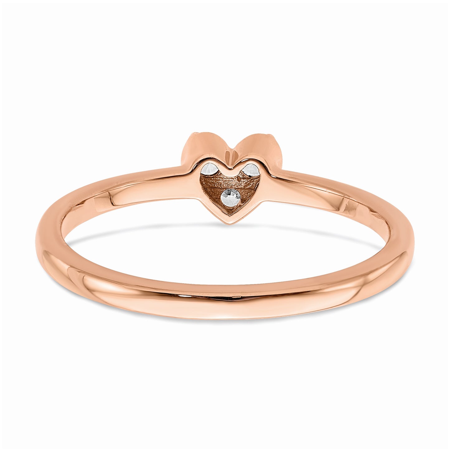 First Promise 14k Rose Gold Heart 1/8 carat Round Diamond Complete Promise/Engagement Ring