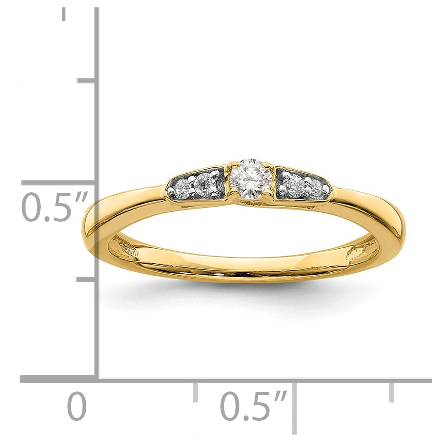 First Promise 14K Yellow Gold 1/8 carat Round Diamond Complete Promise/Engagement Ring