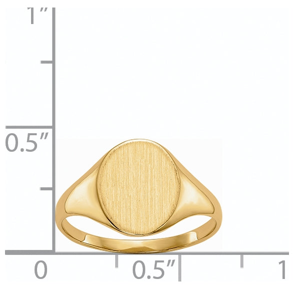 14K Yellow Gold 11.0x9.5mm Closed Back Signet Ring
