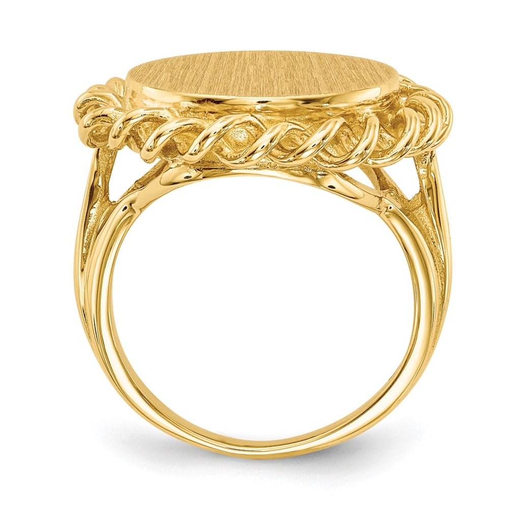 10k Yellow Gold 14.5x15.0mm Open Back Signet Ring