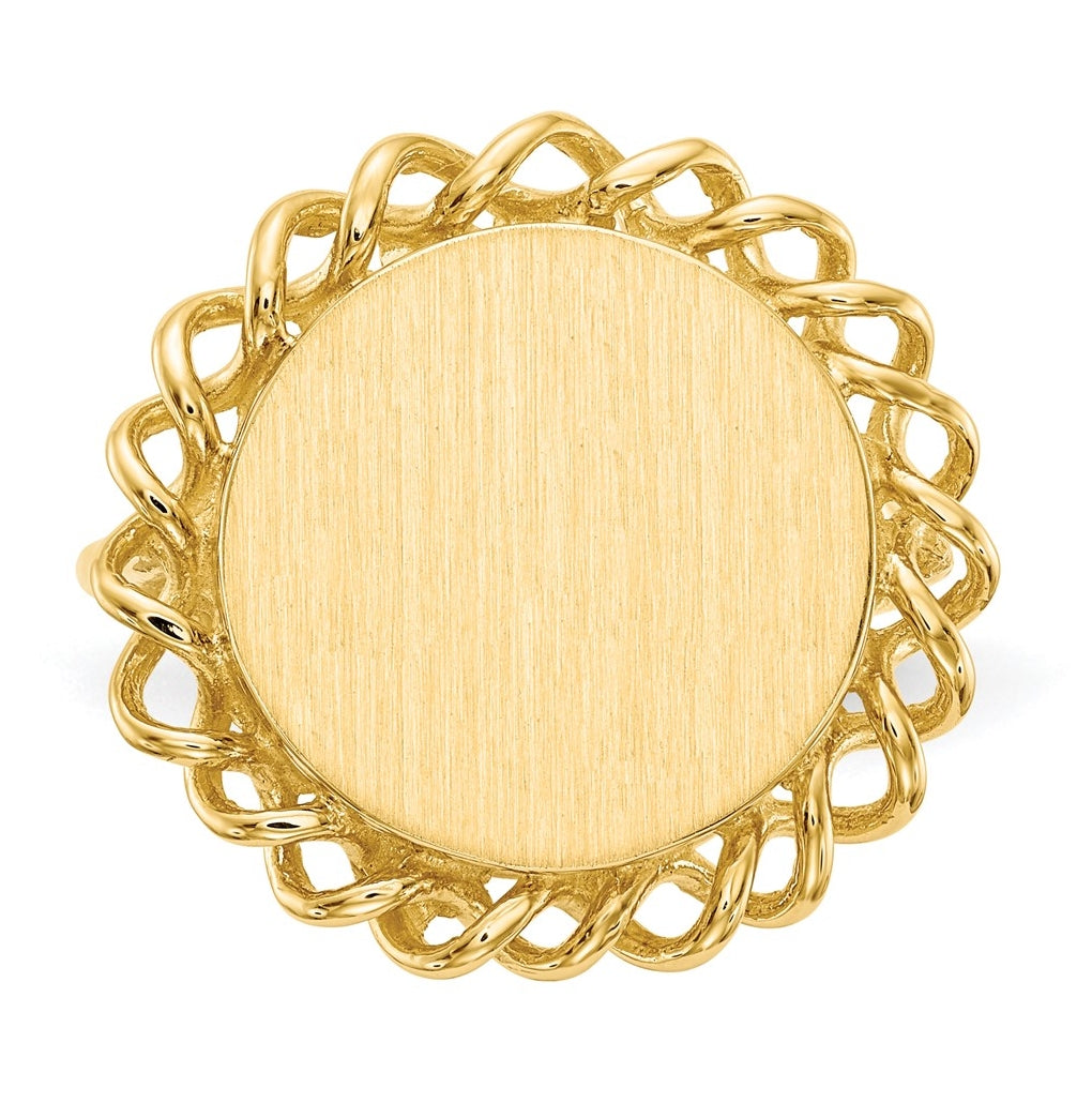 10k Yellow Gold 14.5x15.0mm Open Back Signet Ring