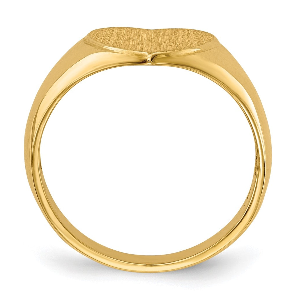 10k Yellow Gold 9.5x9.5mm Open Back Heart Signet Ring