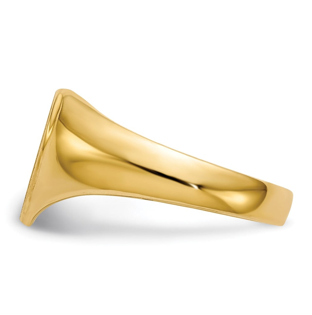 10k Yellow Gold 9.5x9.5mm Open Back Heart Signet Ring