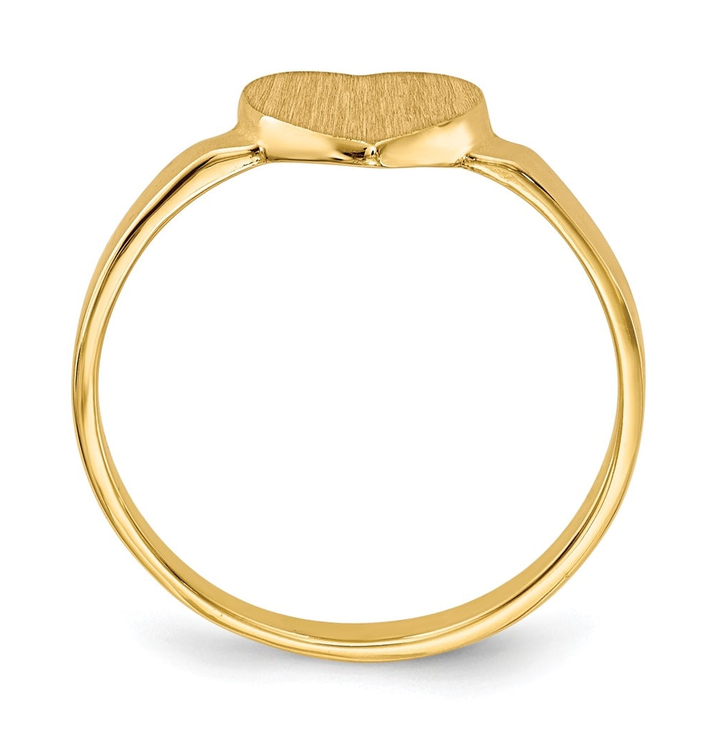 10k Yellow Gold 6.5x7.5mm Open Back Heart Signet Ring