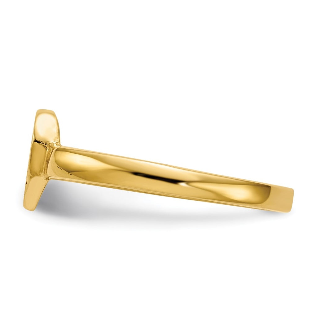 10k Yellow Gold 6.5x7.5mm Open Back Heart Signet Ring