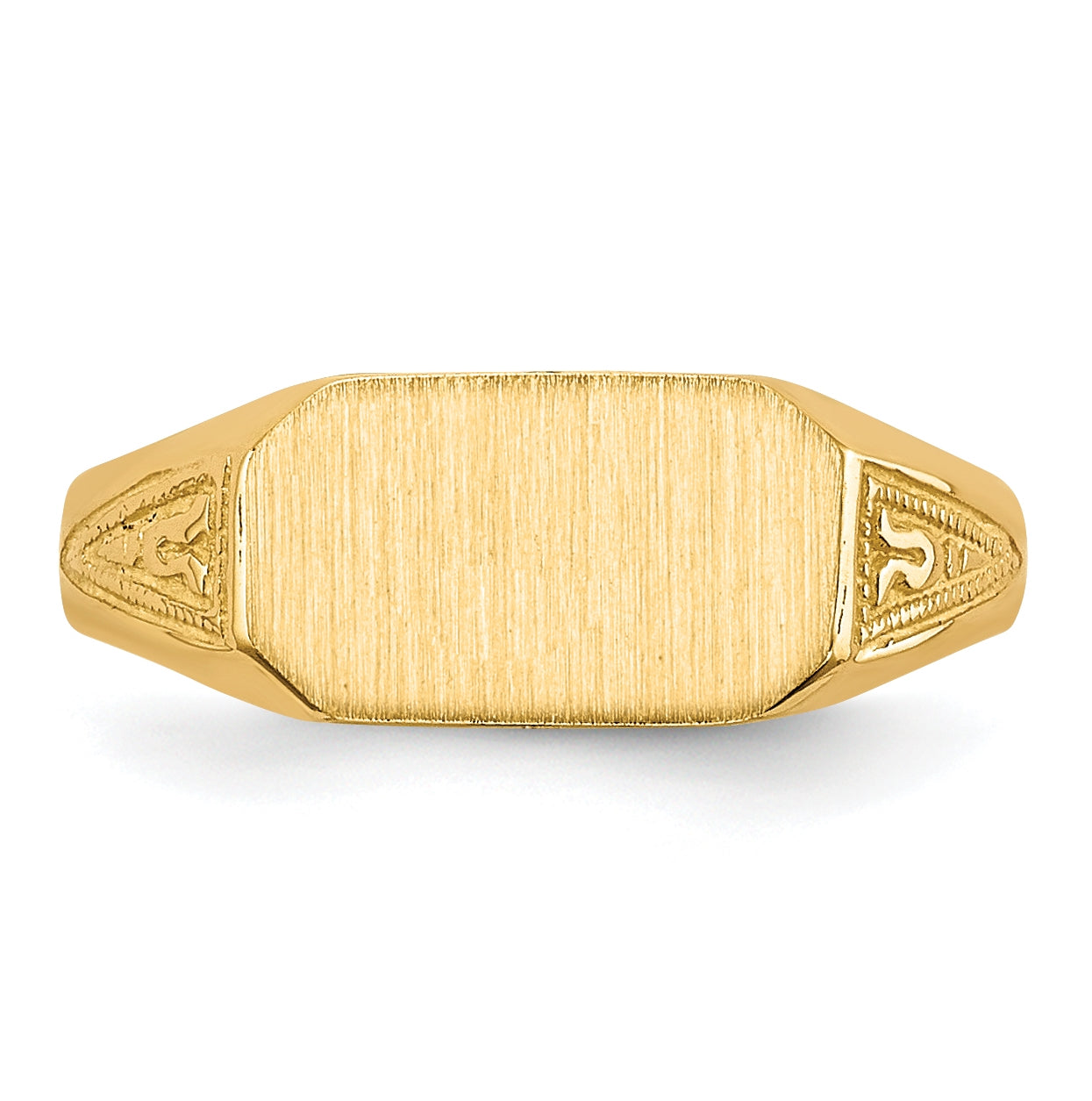 14K Yellow Gold 8.5x5.0mm Closed Back Childs Signet Ring