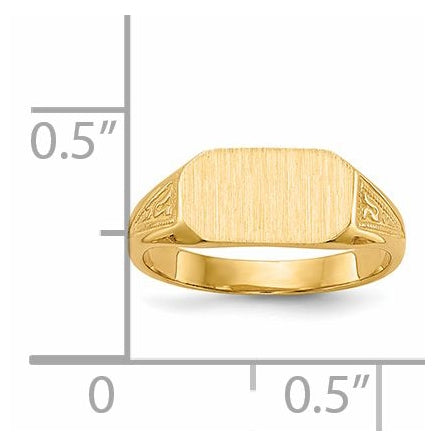 14K Yellow Gold 8.5x5.0mm Closed Back Childs Signet Ring