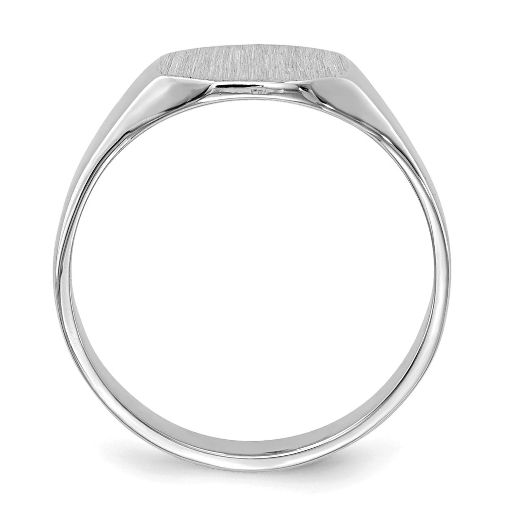 10k White Gold Signet Ring Solid Back