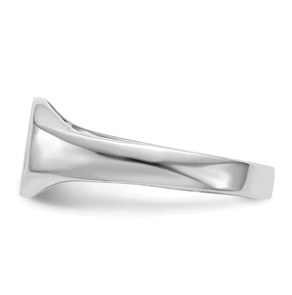 10k White Gold Signet Ring Solid Back