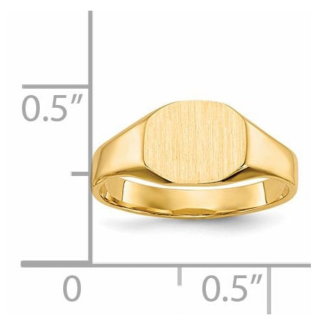 14K Yellow Gold 8.0x6.25mm Closed Back Signet Ring