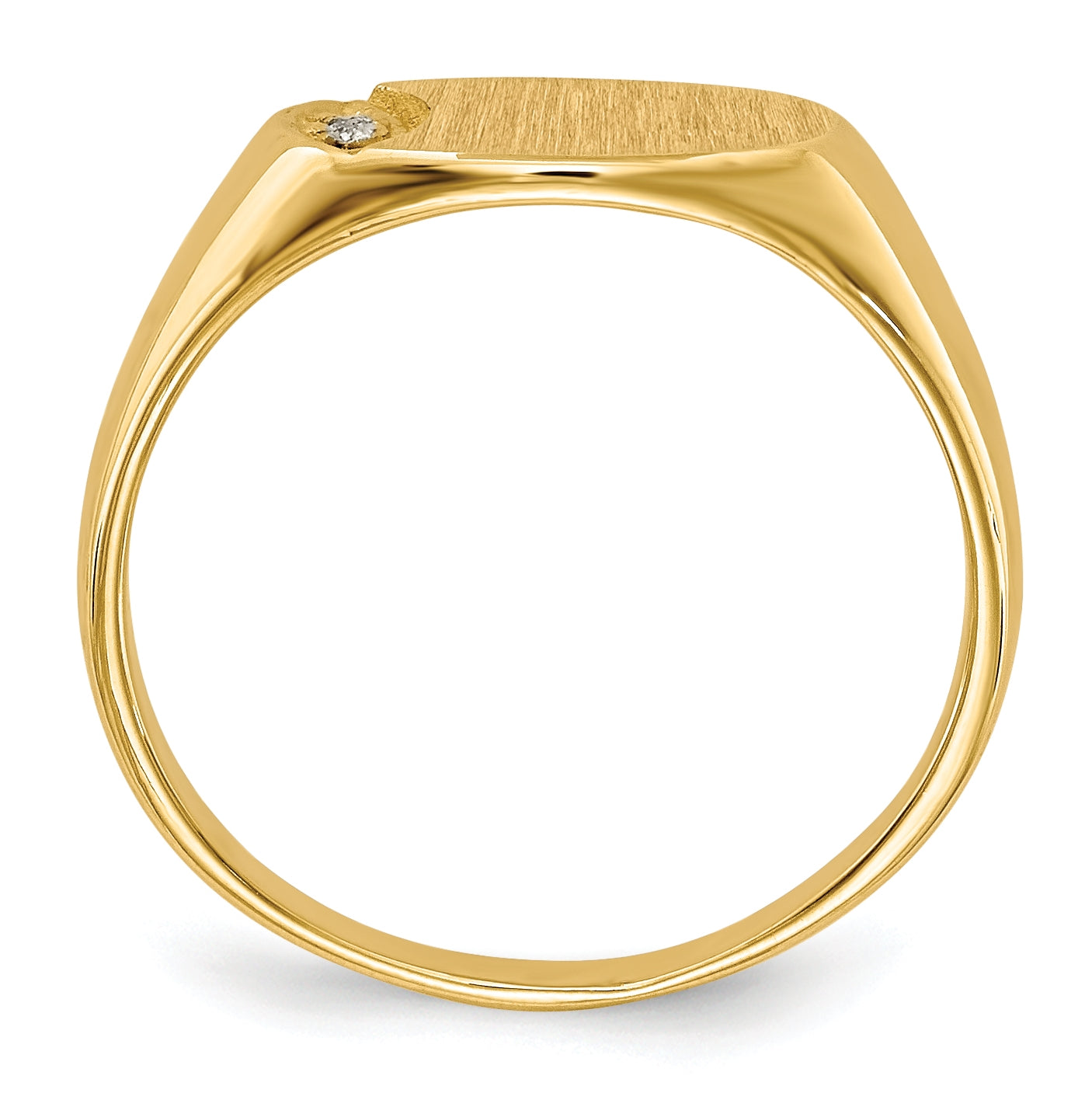 14K Yellow Gold Childs VS Diamond Closed Back Signet Ring